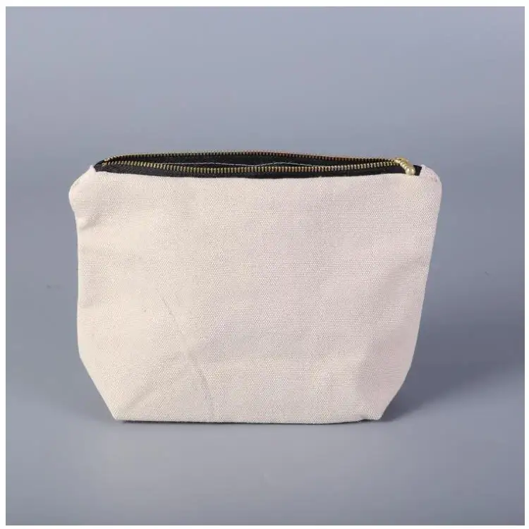 Customizable Logo Eco-Friendly Zipper Cosmetic Bag Popular Travel Storage Canvas Bag 1