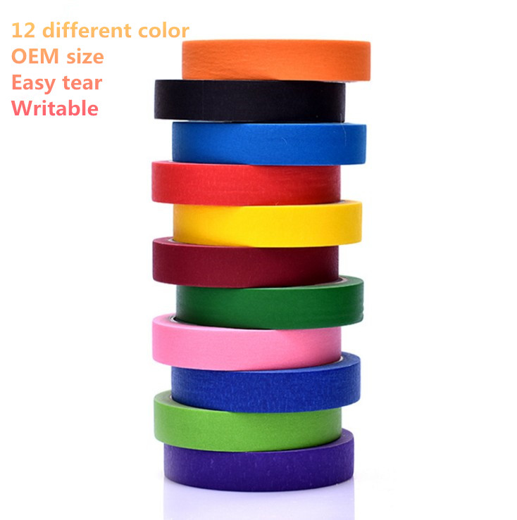 Cinta de enmascarar azul de 18 mm, colorida, para pintar automóviles, precio al por mayor 3