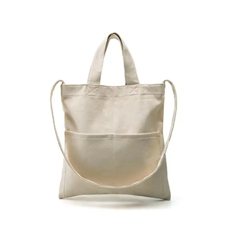 Customizable Letter Pattern Reusable Shopping Bag Casual Solid-Color Canvas Tote 1