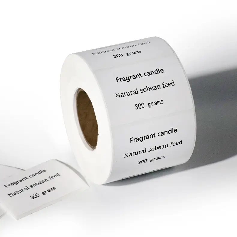 Etichette bianche per candele, per barattoli e contenitori in vetro - Profumo/Marca personalizzati 1