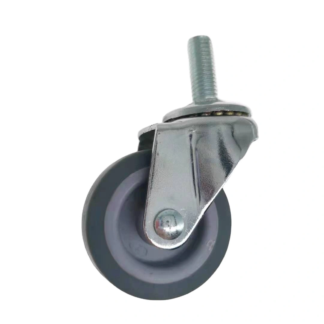 50 Mm Tpr Rubber Non-marking For Use In Office Chair Toy Bins Caster Wheel With Swiveling Threaded Stem 1