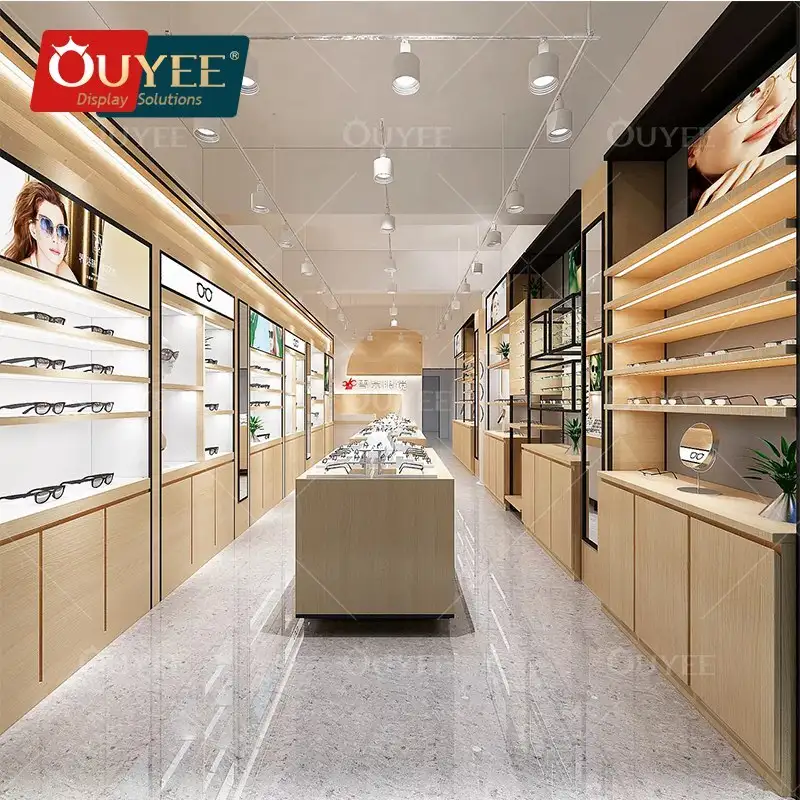 أثاث مخصص لمحلات البصريات - أرفف عرض النظارات الطبية والشمسية 1