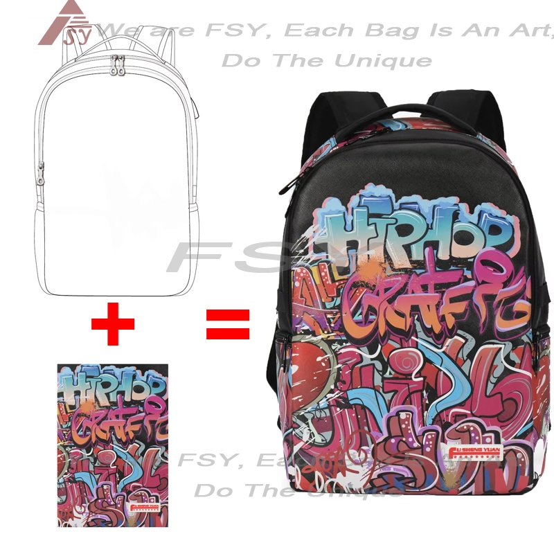 New Graffiti Style Customize Teenager Waterproof College School Bag Student Backpack Laptop Backpack For Travel 1
