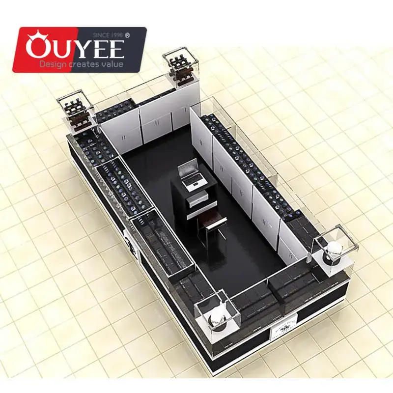 Kiosque d'exposition en bois sur mesure pour magasin d'optique (vente au détail et en gros) 1
