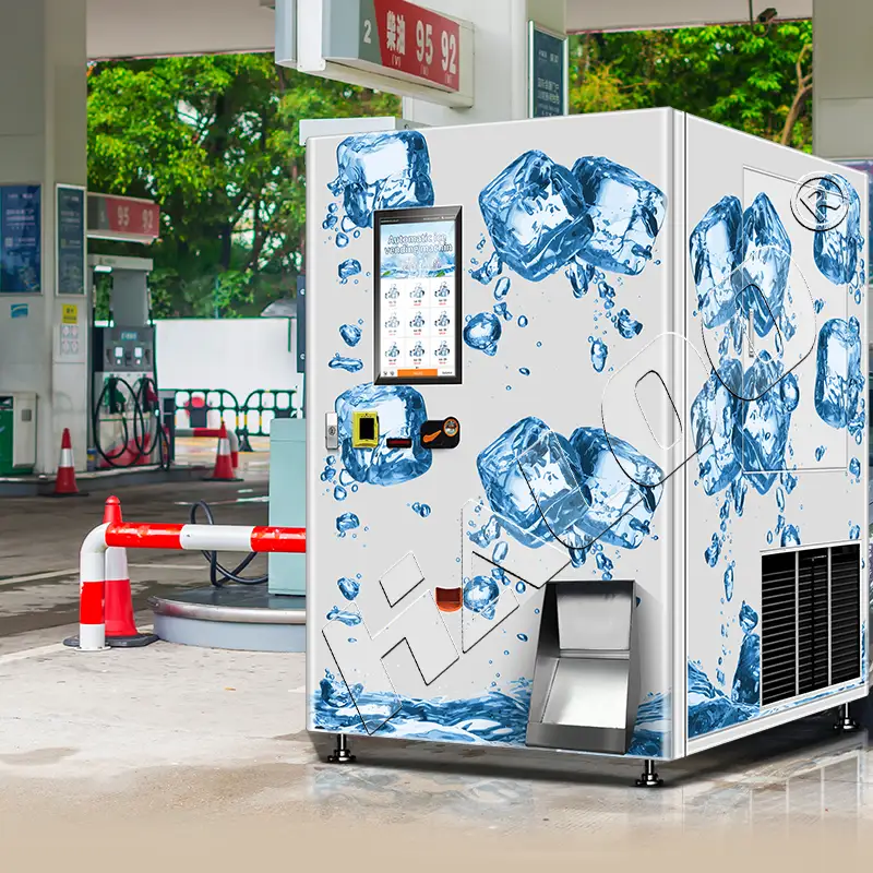 Haloo Vending Machine Supplier 24 Hours Self Service Commercial Auto Sealing Bag Ice Vending Machine With 450kg Big Production 1