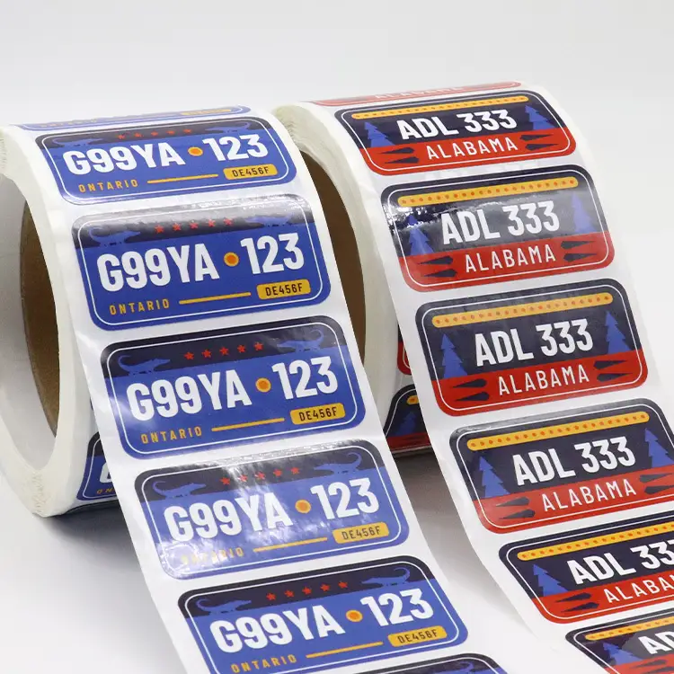 Etichette in rotolo impermeabili lucide personalizzate con logo - Campione gratuito 1