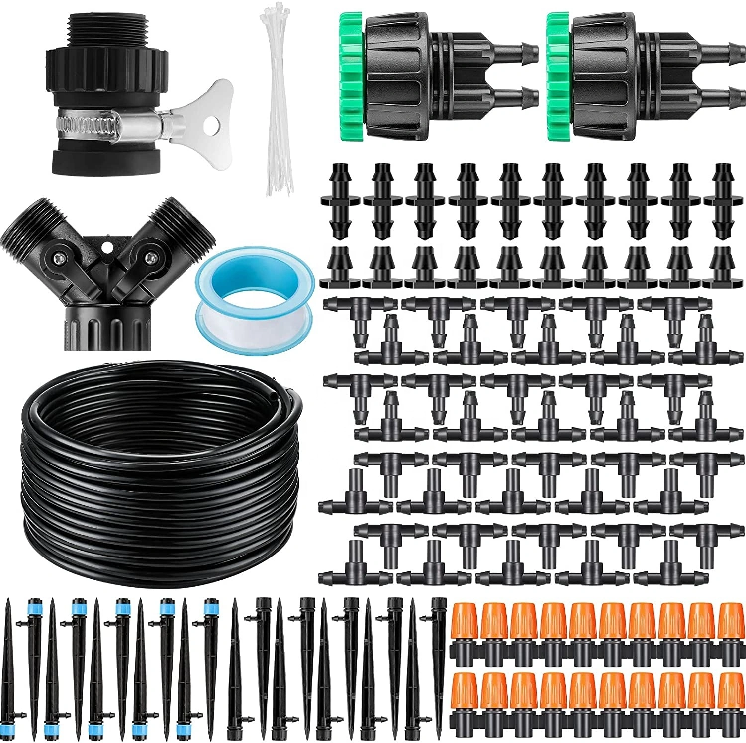 HYRT 25m (82ft) DIY Drip Irrigation Kit Adjustable Nozzle 1