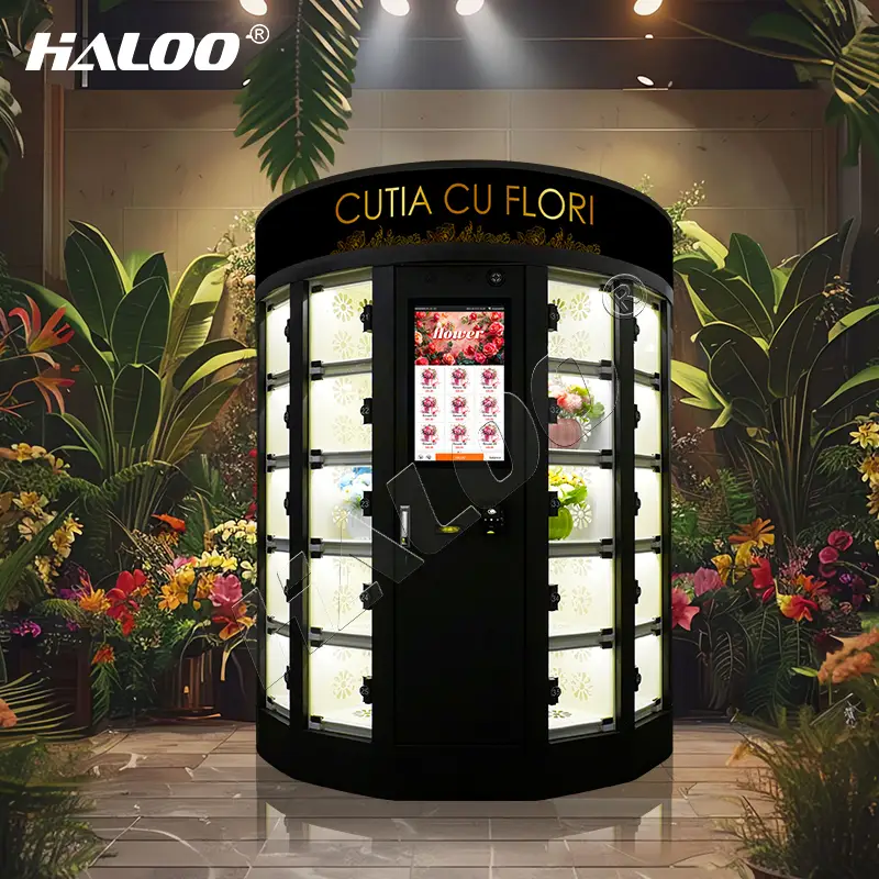 Qr Code Token-vending Machine Coin Credit Card Payment System Mechanical Round Vending Machines Bouquet Flower Sdk Function 24/7 1