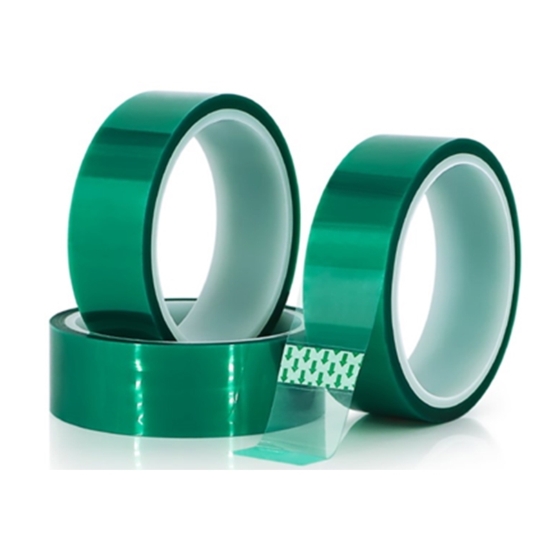 Fita adesiva de silicone resistente a altas temperaturas, revestimento em pó, poliéster PET verde 1