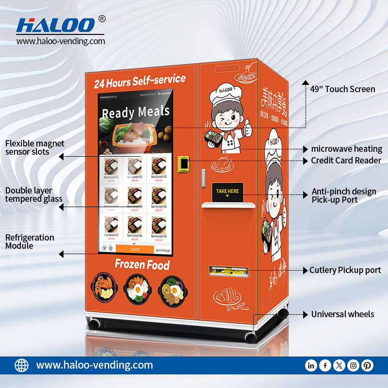 24 Hour Frozen Hot Food Vending Machine | Microwave Fast Heating & 45 Seconds to Serve 3
