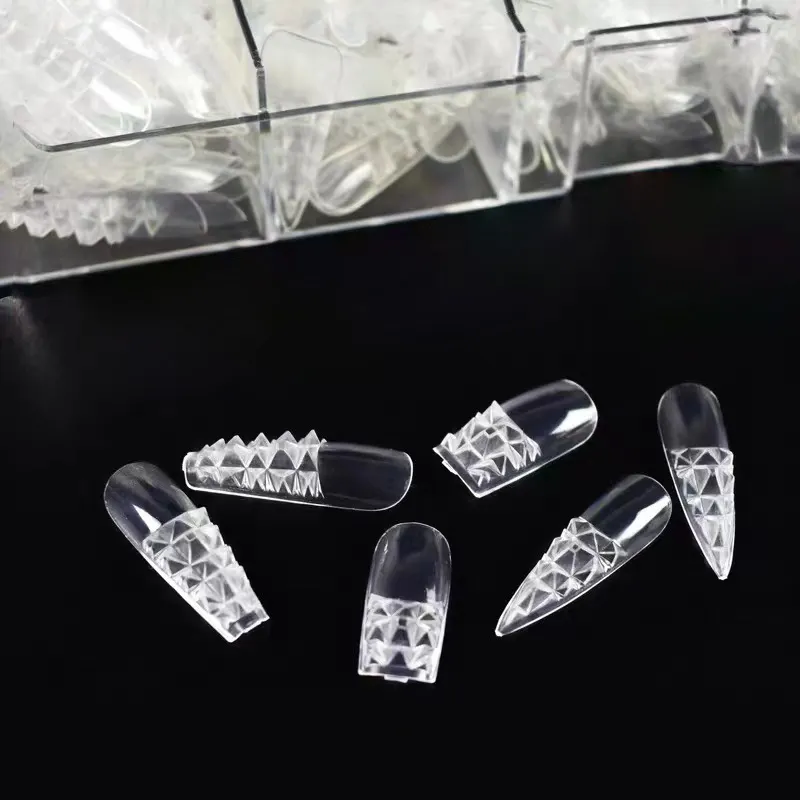 Professional Clear Glass False Nail Tips 500PCS 3D Glaze Nail Art Accessories 1