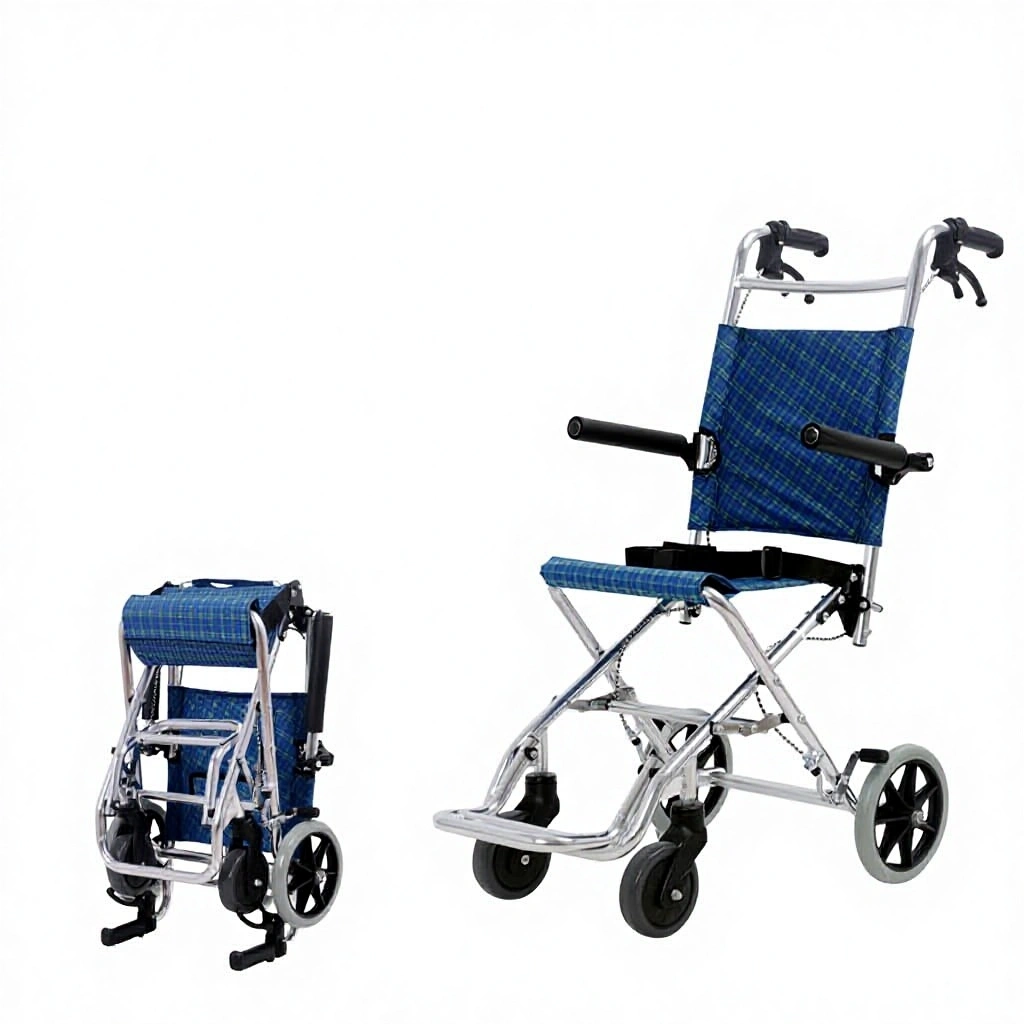 Lightweight Manual Aluminum Alloy Travel Small Folding Ultra-light Elderly Children's Stroller Wheelchair 1