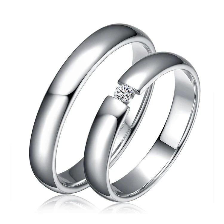 Hot Selling Plated White Gold 925 Silver Diamond Engagement Wedding Ring For Women 1