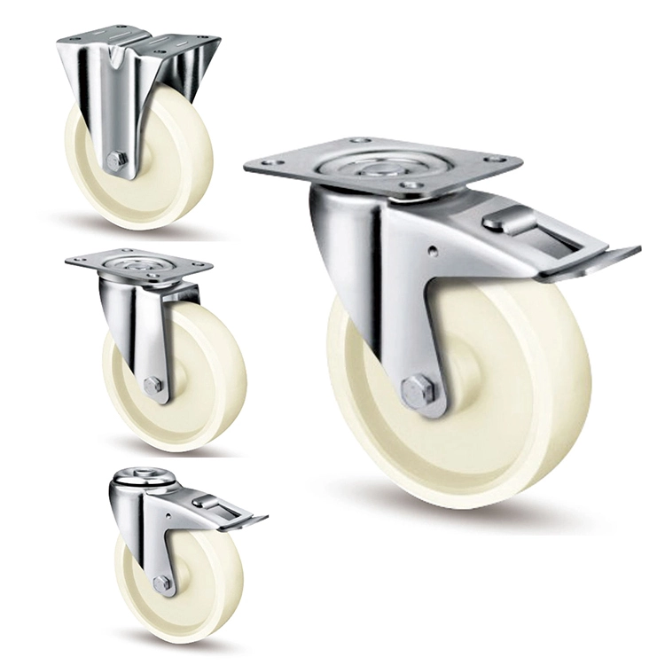 European Plastic Transport Casters 4 Inch Industrial Swivel Caster Wheel With Total Brake 1