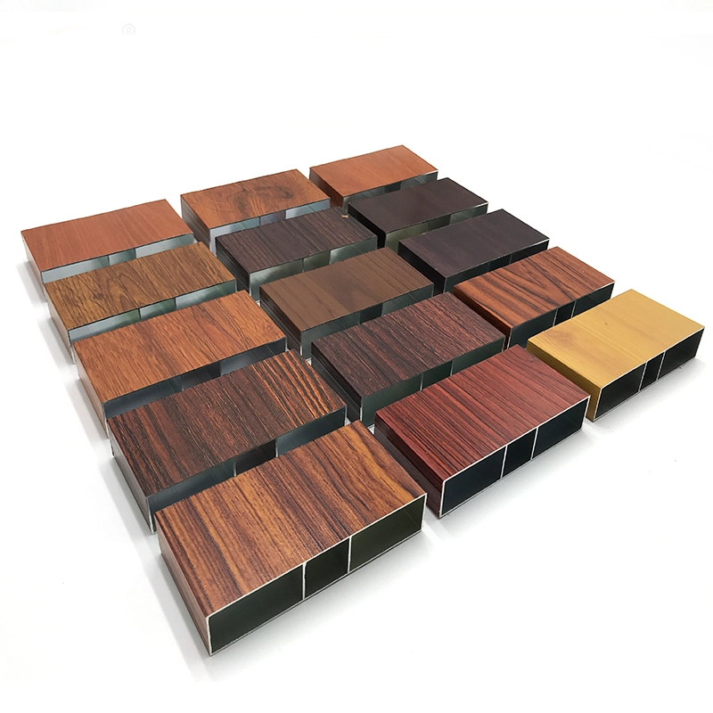 Wood Grain Aluminum Extrusion Profile 6063 Alloy for Indoor Decoration and Furniture Trim 1