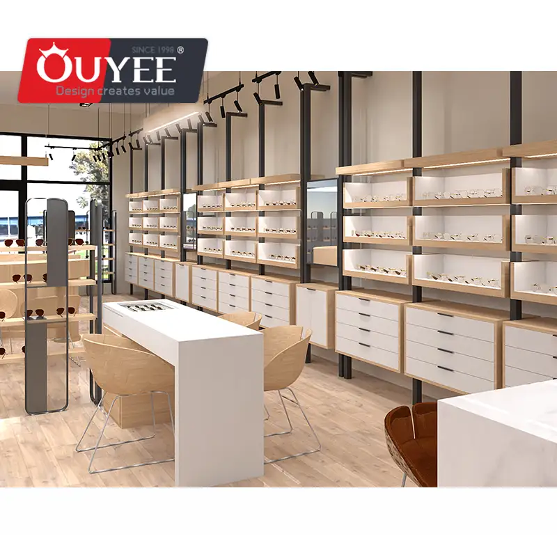 Mobilier pour magasin d'optique : présentoirs pour lunettes et lunettes de soleil 1