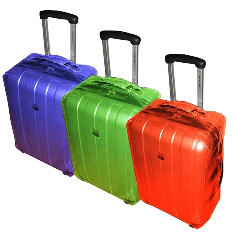 Clear PVC Suitcase Protector Cover + Free Travel Bag - Colorful Transparent Luggage Cover 1
