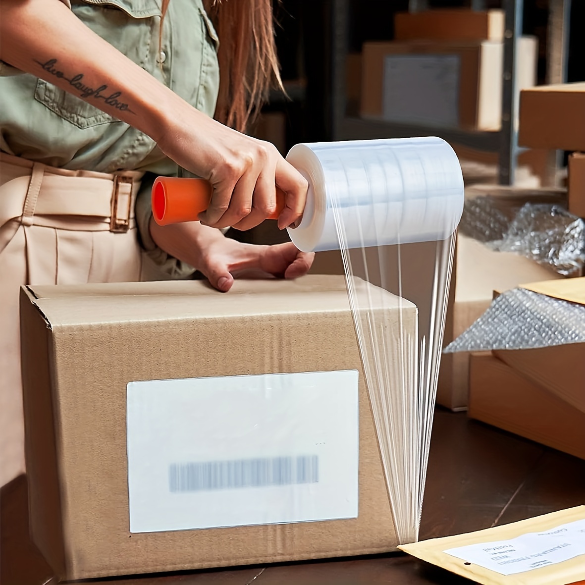 PLATICS INDUSTRIAL Mini Stretch Wrap Film Moving Supplies Wrap & encolhimento de encolhimento para embalagem 6