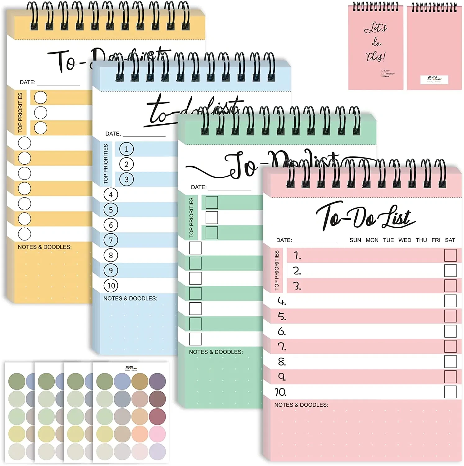 カスタム印刷デザインスケジュールスパイラルToDoリストデイリープランナー 1