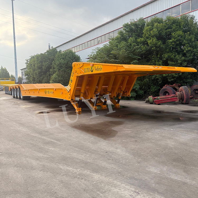 Luyi 100 Ton 4 Axle Hydraulic Folding Gooseneck Front Loading Low Bed ...