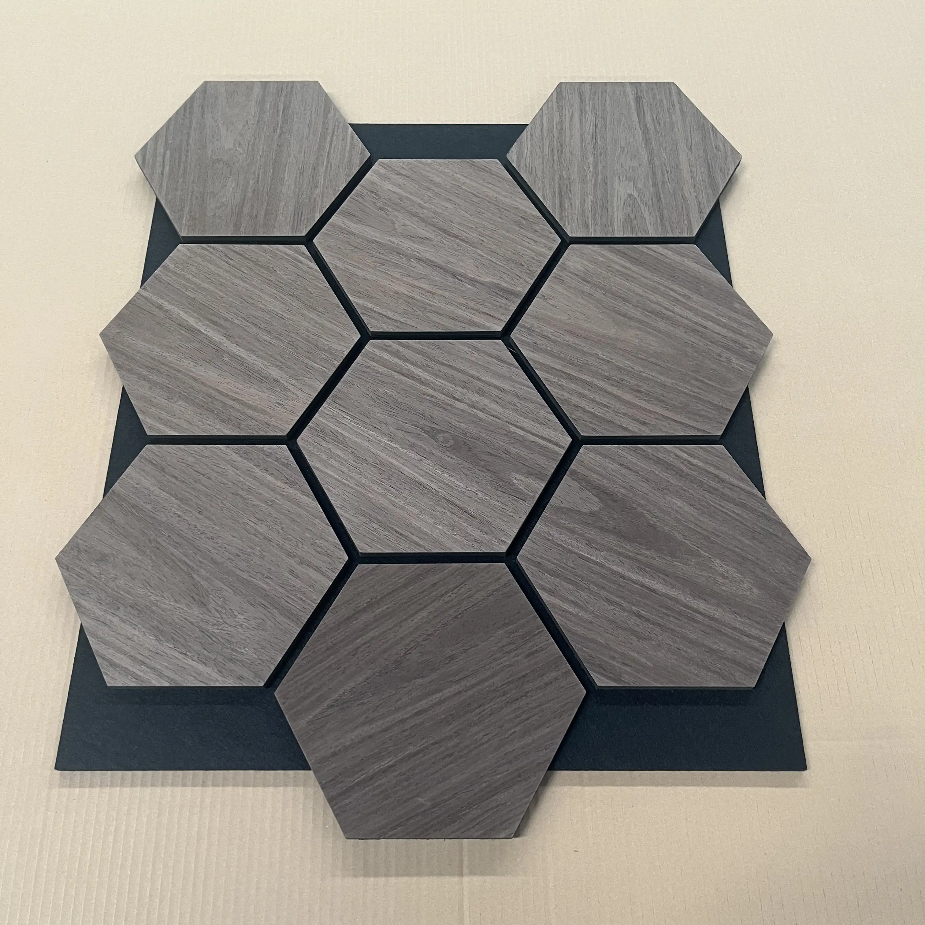 Natural Wood Hexagon Acoustic Wall Panels Sound Insulation for Studios 1