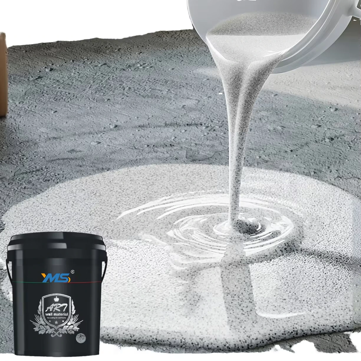 High Hardness Epoxy Colored Sand Floor Paint Wear-resistant Self-leveling Liquid Coating Simple Brush Application 1
