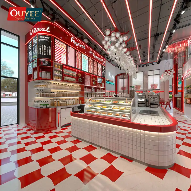 Quiosque personalizado para loja de chá de bolhas, ideal para restaurantes e shoppings. 1