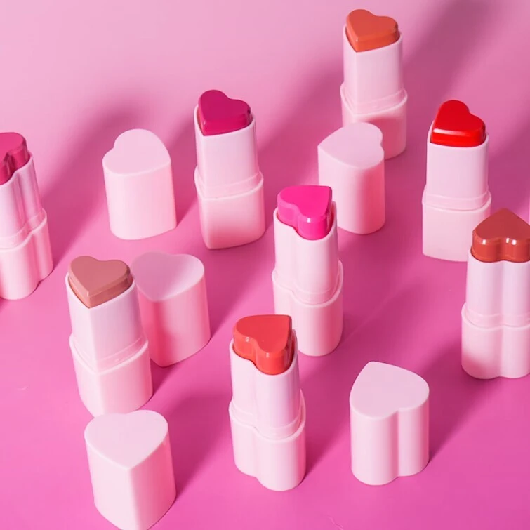 Mlm Heart Shape Blusher Makeup Stick Custom Vegetable Pink Jelly Blush Waterproof Custom Logo Face Makeup Cooling Water-proof 1