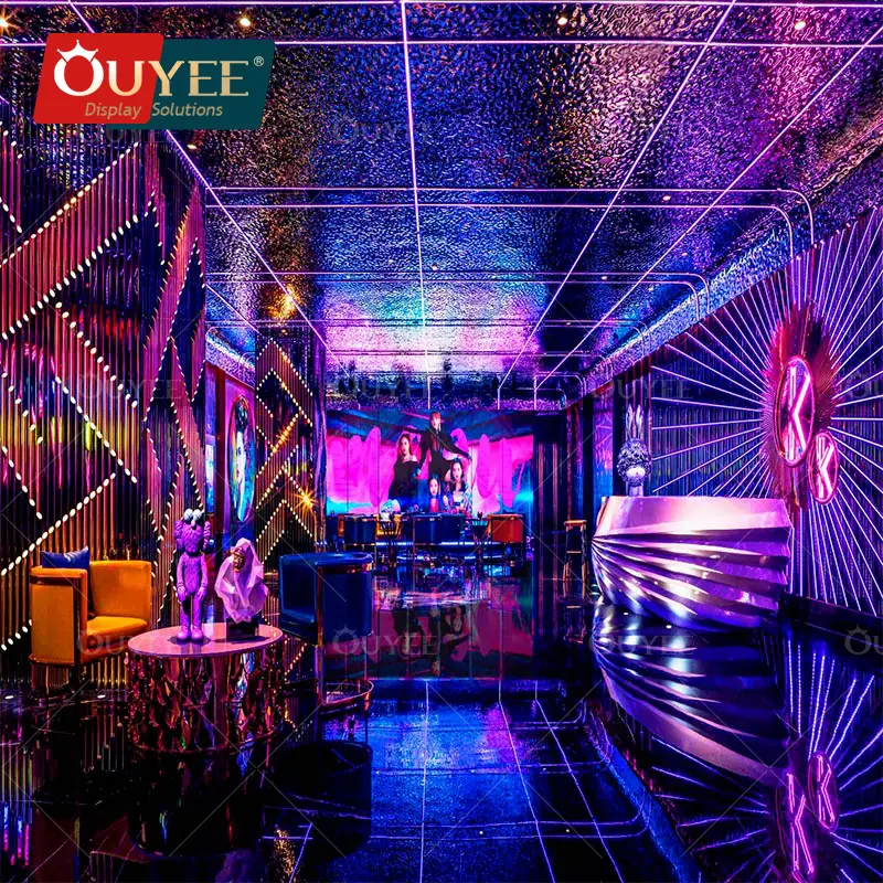 أثاث بار كوكتيل صناعي بإضاءة LED مناسب للكراسي والأرائك في الفناء 1