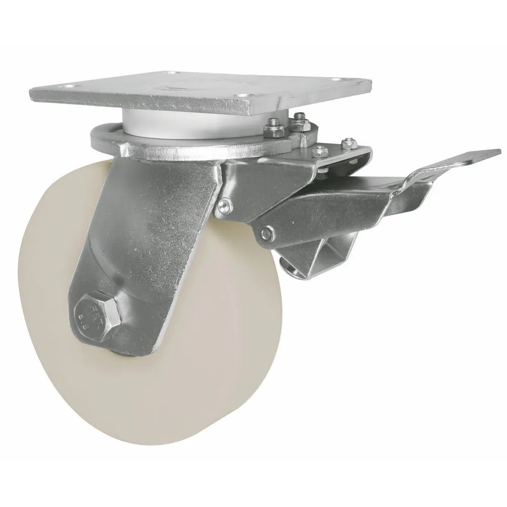 Zinc Plated Swivel Locking Brake 6/8/10 Inch Wheel Casters For Industry Application 1