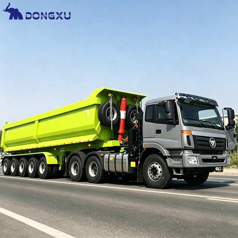 Hydraulic 3 / 4 Axle Tipper Dump Trailer 14 6x12 Heavy Duty Aluminum Rear Dump Semi Trailer Trailers 3