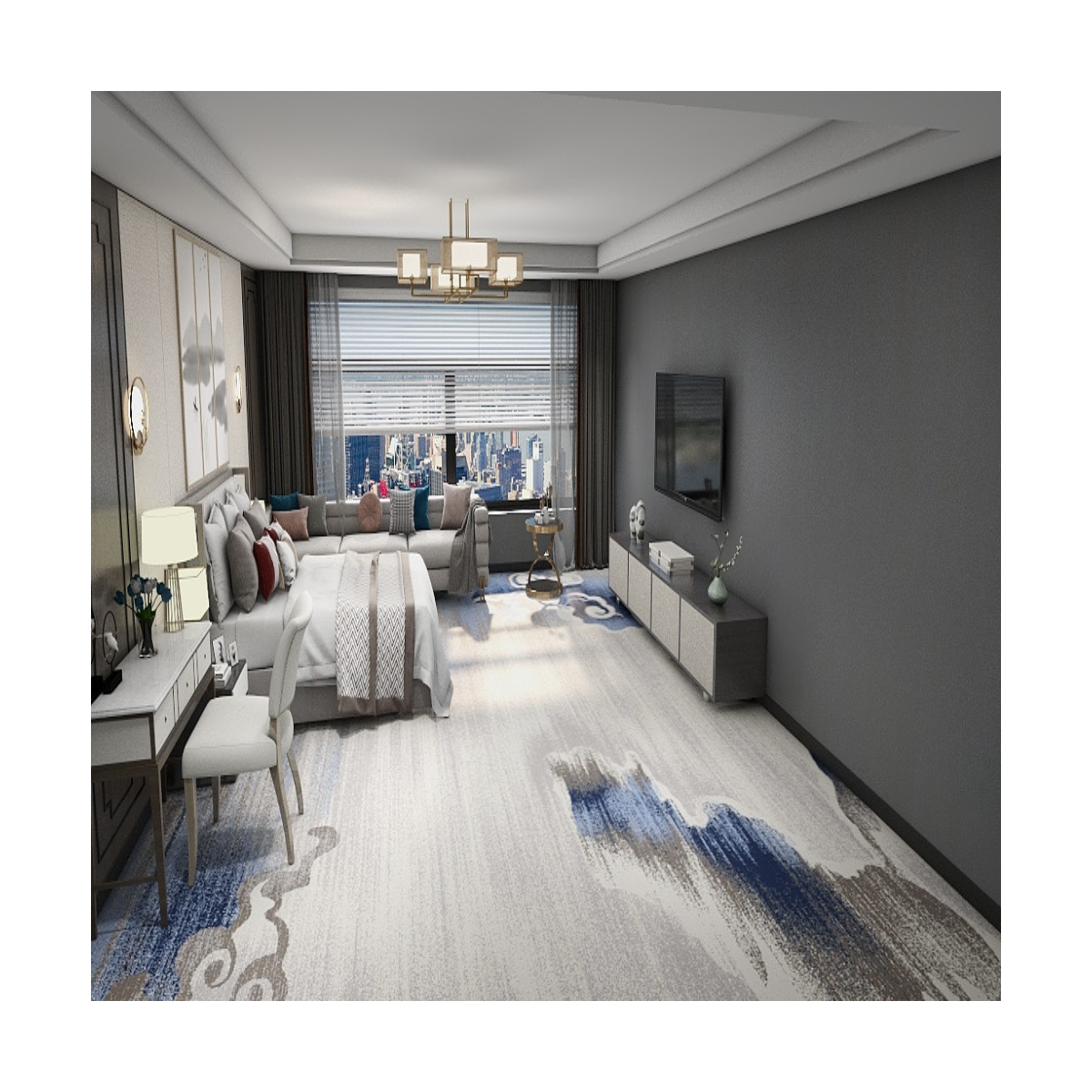 Moquette Axminster personalizzata per hotel - Anti-olio, antimacchia, antimuffa 1