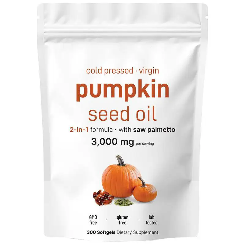 OEM/ODM Pumpkin Seed Oil 300 60ct Capsules Prostate/Urinary 1