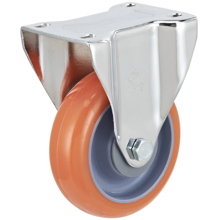 China Factory 5 Inch Rigid Plate Industrial Pu Caster Trolley Wheels 1