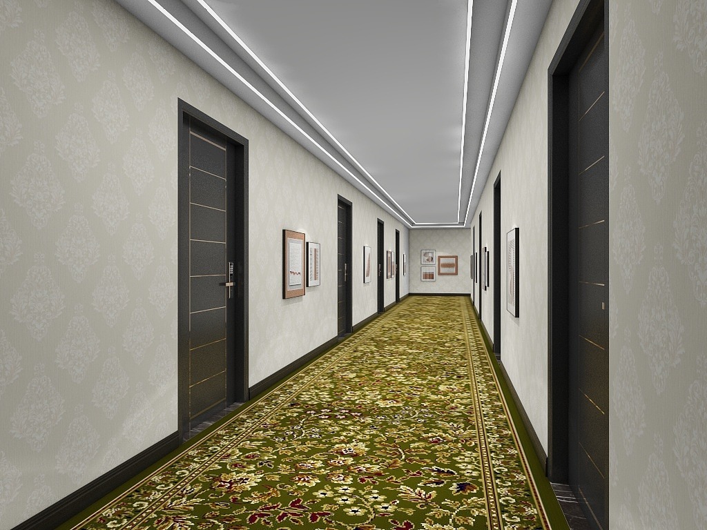 **Moquette e piastrelle in lana e nylon ignifughe per corridoi di hotel** 5