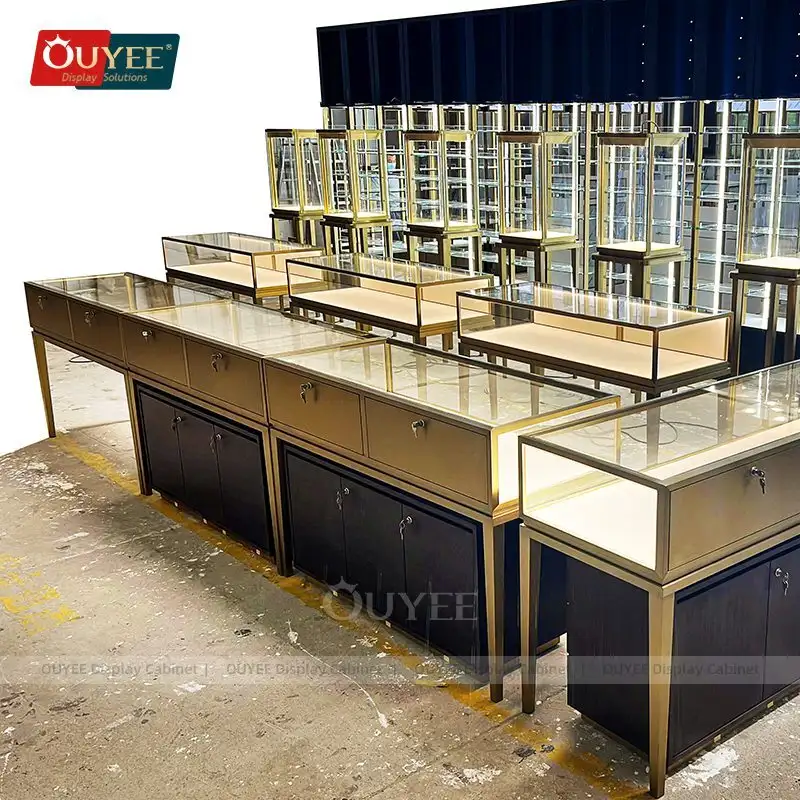 Expositor de joias personalizado e armários de armazenamento para balcão de loja. 1