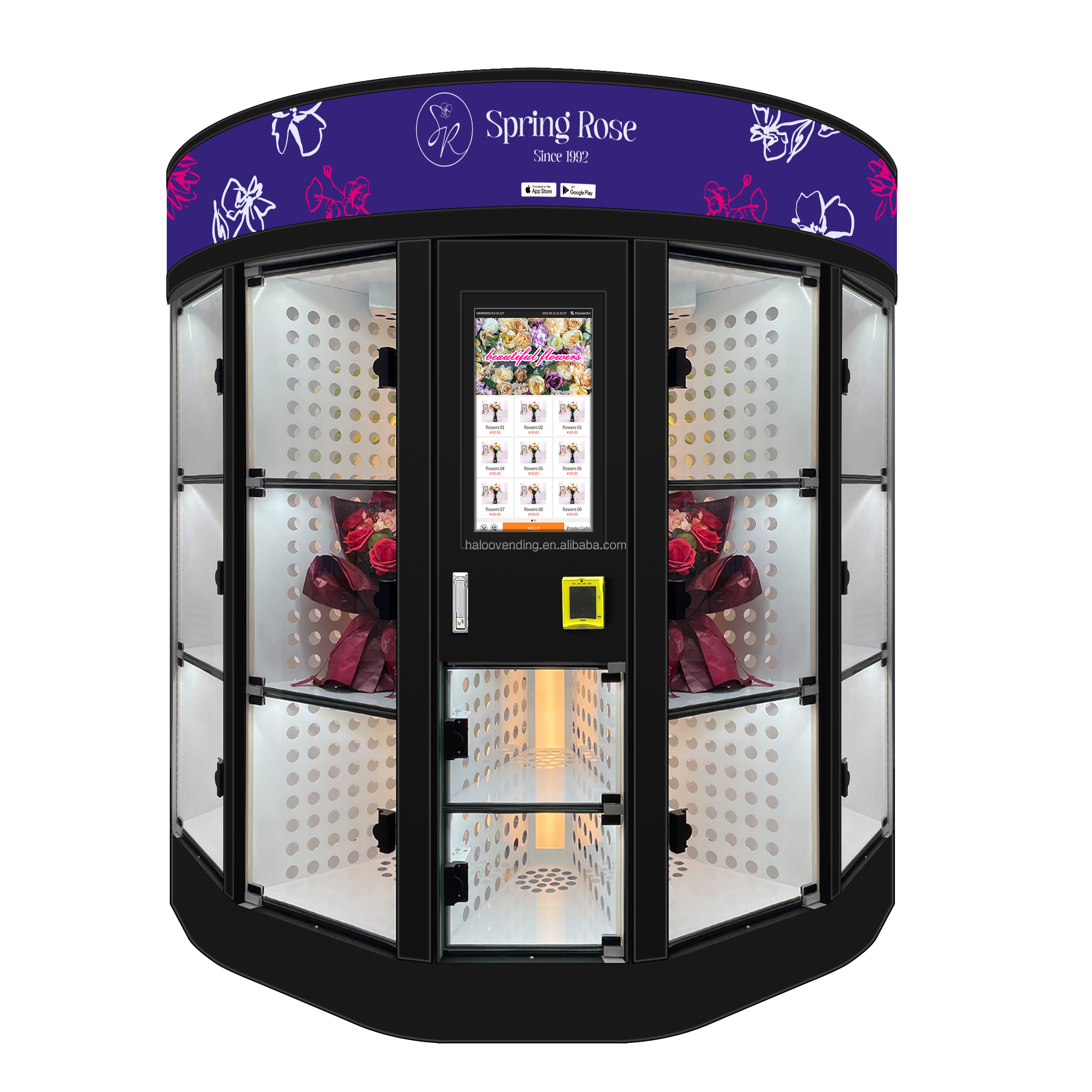 Haloo Vending Machine Supplier Customized Logo Flower Vending Machine Gifts Flower Holding Machine 3