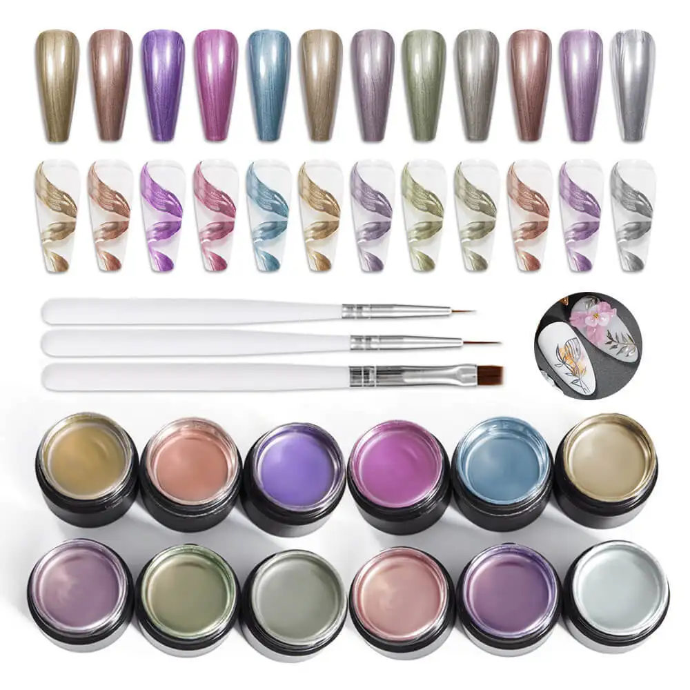 12 Color Metallic Silver Gold Mirror Soak Off UV LED Gel Nail Polish 1