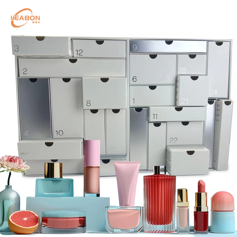 Custom Luxury 24-Day Magnetic Closure Advent Calendar Drawer Box for Cosmetics 1