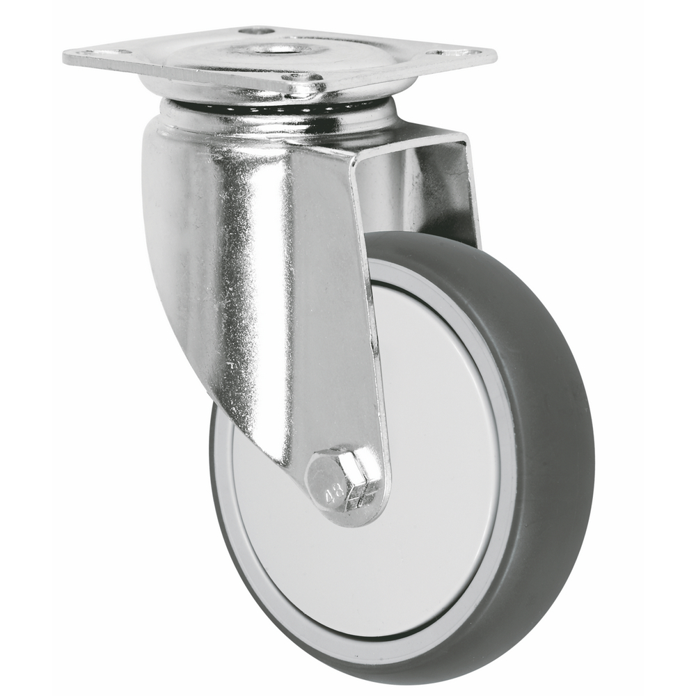 Best Selling Grey Castor 100kg Load Capacity Tpr Polypropylene Plain 4inch 5inch Medium Duty Casters 1