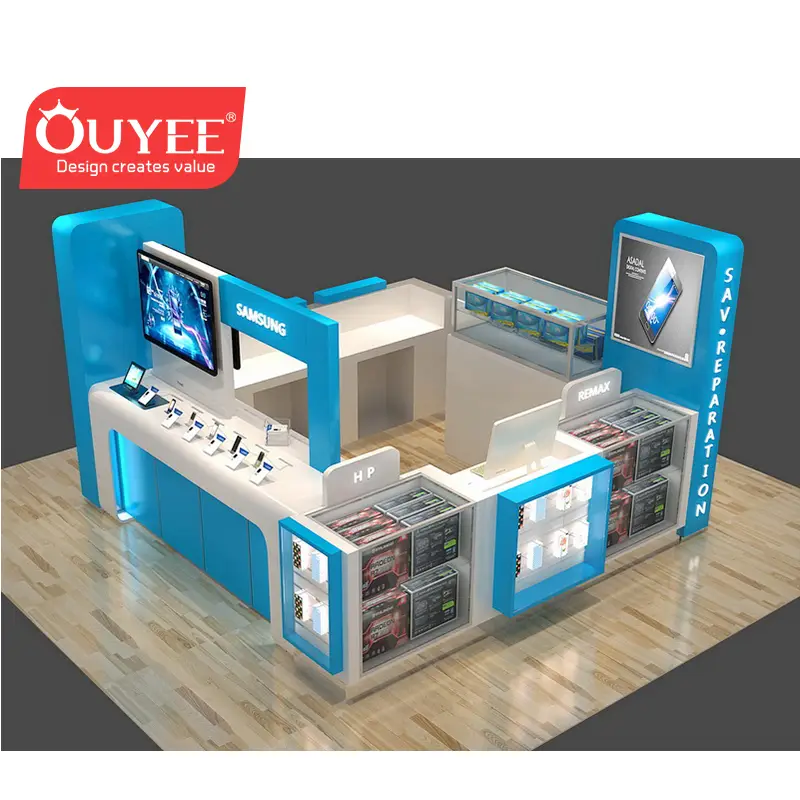 كشك عرض زجاجي لبيع ملحقات الهواتف المحمولة 1