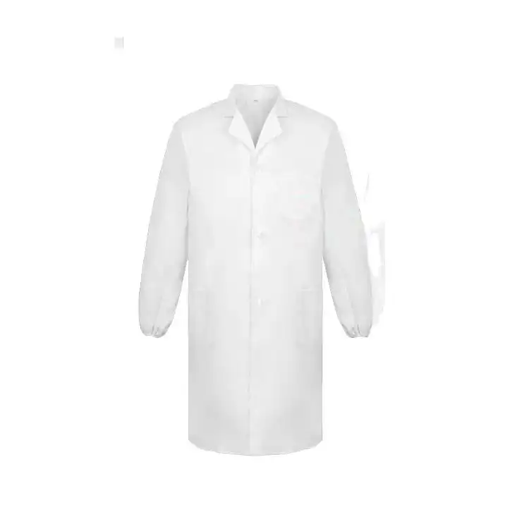 Bata de laboratorio blanca promocional, práctica, excelente, resistente y de alta calidad. 1