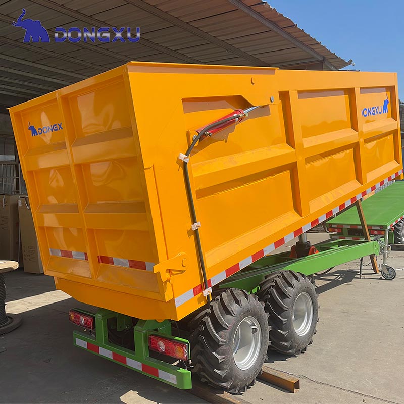 Folding Utility Trailer 8 Ton Two Wheel Mini Car Farm Wagon Tipping Dump Semi-trailer 7
