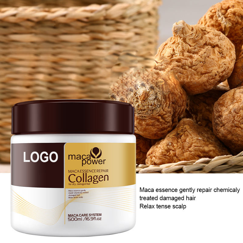 Mascarilla capilar personalizada con colágeno y queratina, aceite natural orgánico para el cuidado del cabello dañado. 4