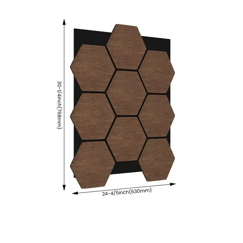 Hexagon MDF Polyester Fiber Acoustic Panel Wooden Wall Slats Soundproof Panel 1