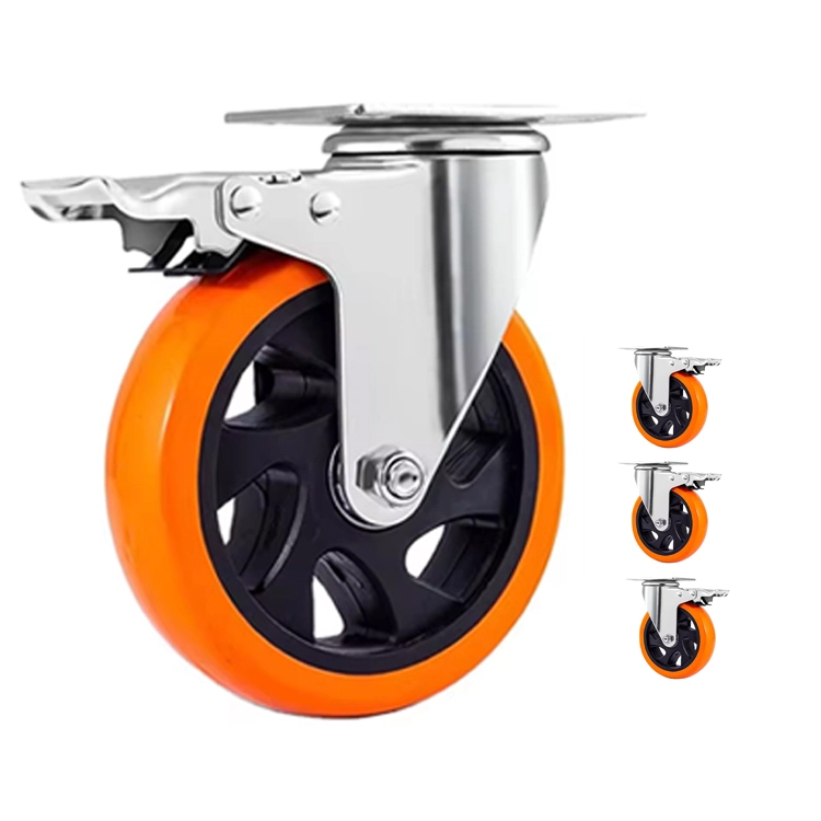 1.5/2/2.5/3/4 Inch Pvc Wheel Casters Swivel Top Plate Threaded Stem Castor Trolley Wheels Furniture Casters Wheel 1