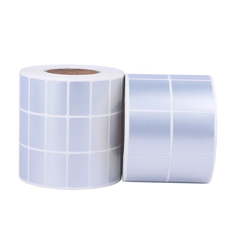 Custom Matte Silver Aluminum Adhesive Waterproof Asset Labels 1