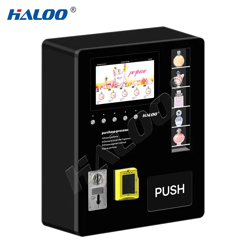 Haloo Custom Maquina Vending De Perfumes Wall Mounted Mini Perfume Vending Machines Perfume Spray Vending Machine 1