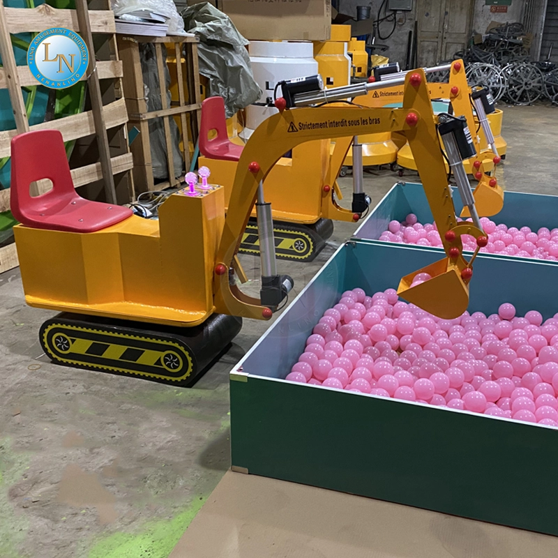 Outdoor Ride Kids Amusement Theme Park Construction Ride Coin Operated Remotely Controlled Cars Electric Mini Excavator Digger 1