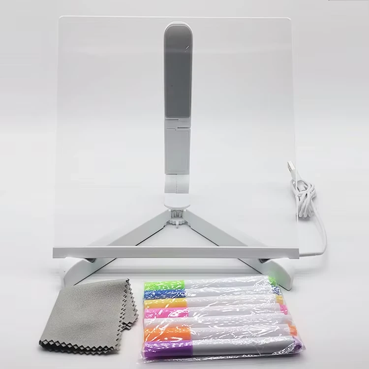 Creative 3d Led Night Light Erasable GL-3D036 With Stand Holder 30*20cm Clear Blank Acrylic Board For Kids DIY Craetive Lighting 1
